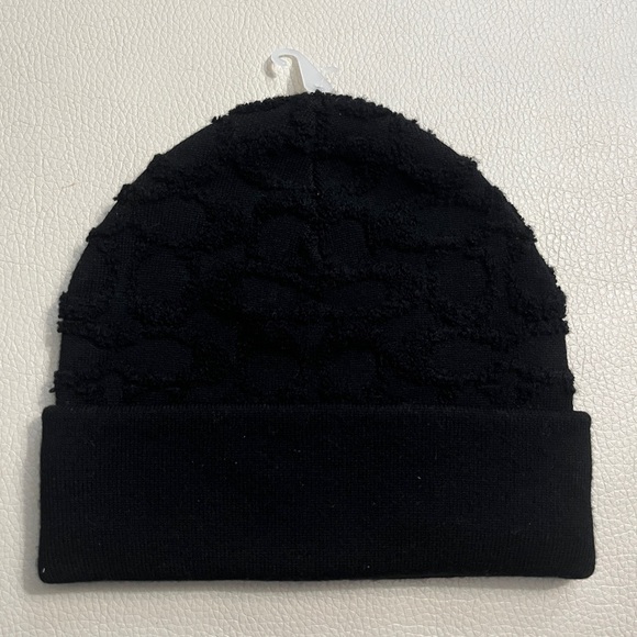NWT - Coach Adult 100% Wool Terry C Logo Beanie - Picture 3 of 4